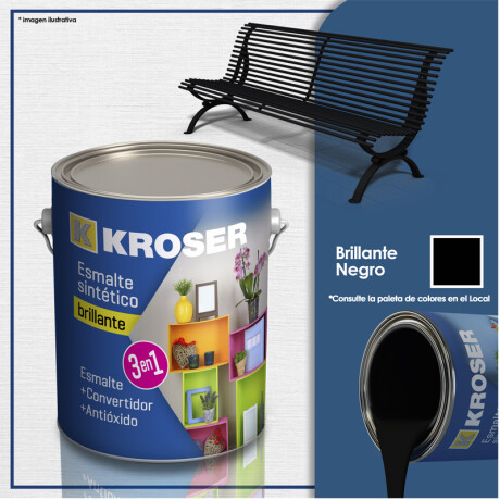ESMALTE KROSER BRILLANTE 3EN1 NEGRO 4L ++ N/a