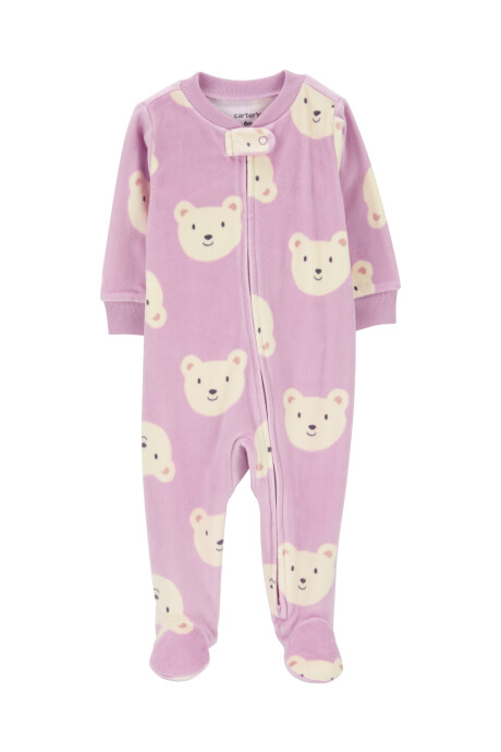 Pijama una pieza de micropolar, con pie, diseño osos Sin color