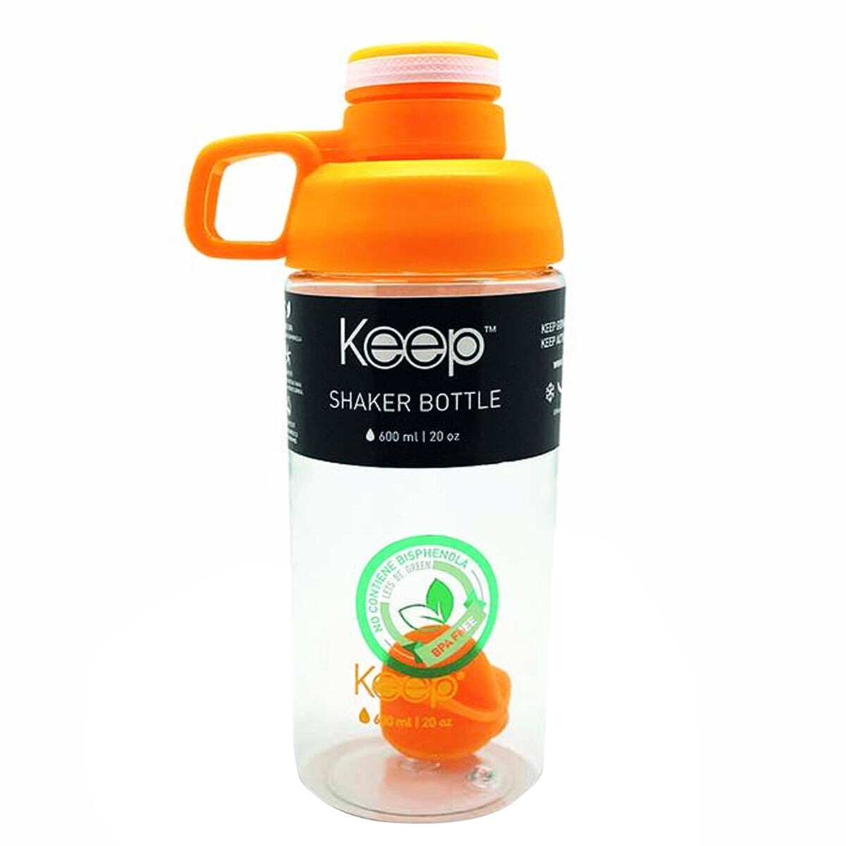 Keep Botella Shaker P/Batidos Deporte Ciclismo - Naranja 