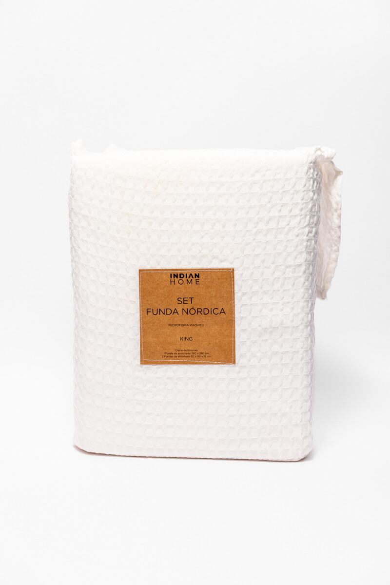 Funda Nórdica 2 Plazas King Microfibra Washed - Blanco 