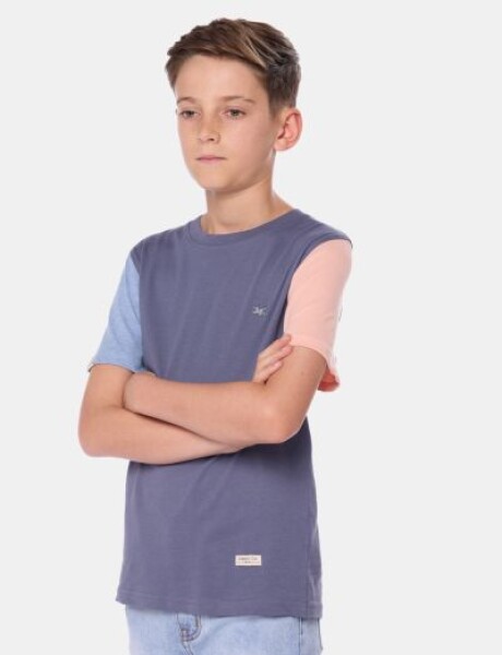 REMERA LISA COMBINADA Lila