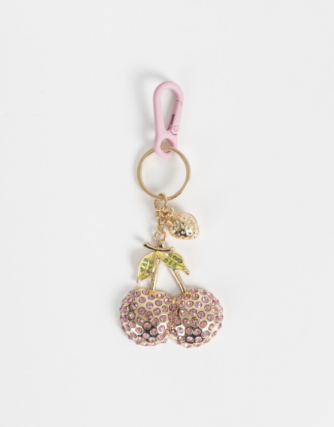 Llavero Metal Llavero Y Charm De Cherry Strass - Combinacion Multicolor