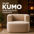 Sillón Puff ComboHome Kumo Redondo Corderito Diseño Premium Marrón 1