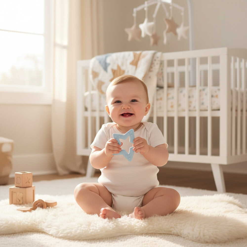 Mordillo silicona estrella Mumlove celeste