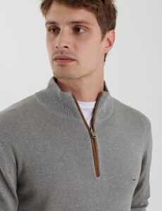 470996 SWEATER MEDIO CIERRE HARRINGTON LABEL Gris Medio