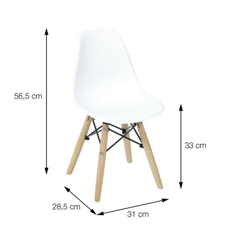 Kit x4 Eames DKR Base En Madera Infantil Celeste