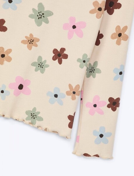 BLUSA DE NIÑA ESTAMPADA BEIGE