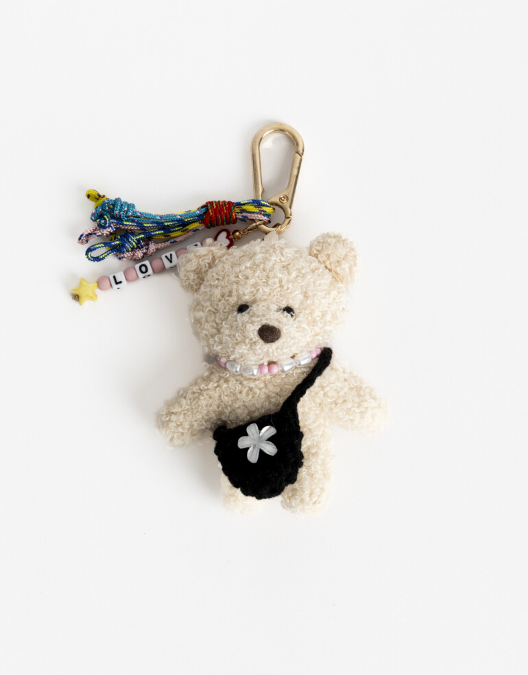 Llavero Cozy Llavero Y Bag Charm Oso Peluche - Combinacion Multicolor