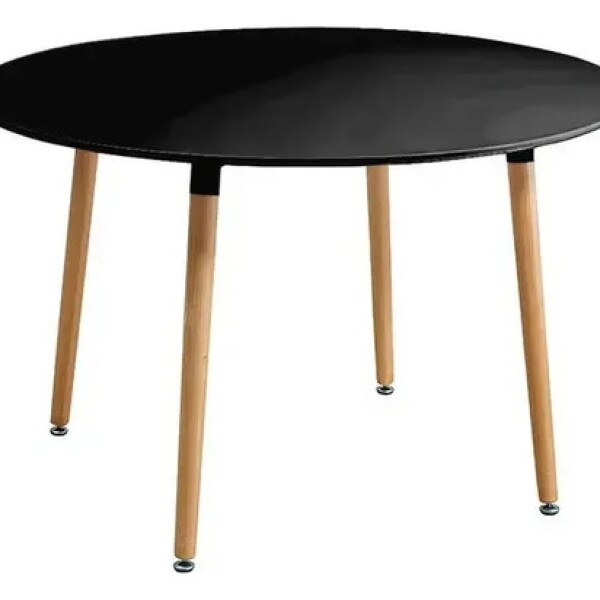 Mesa Comedor Cocina Milán Redonda Laqueada 80Cm Premium Ax Negro 1