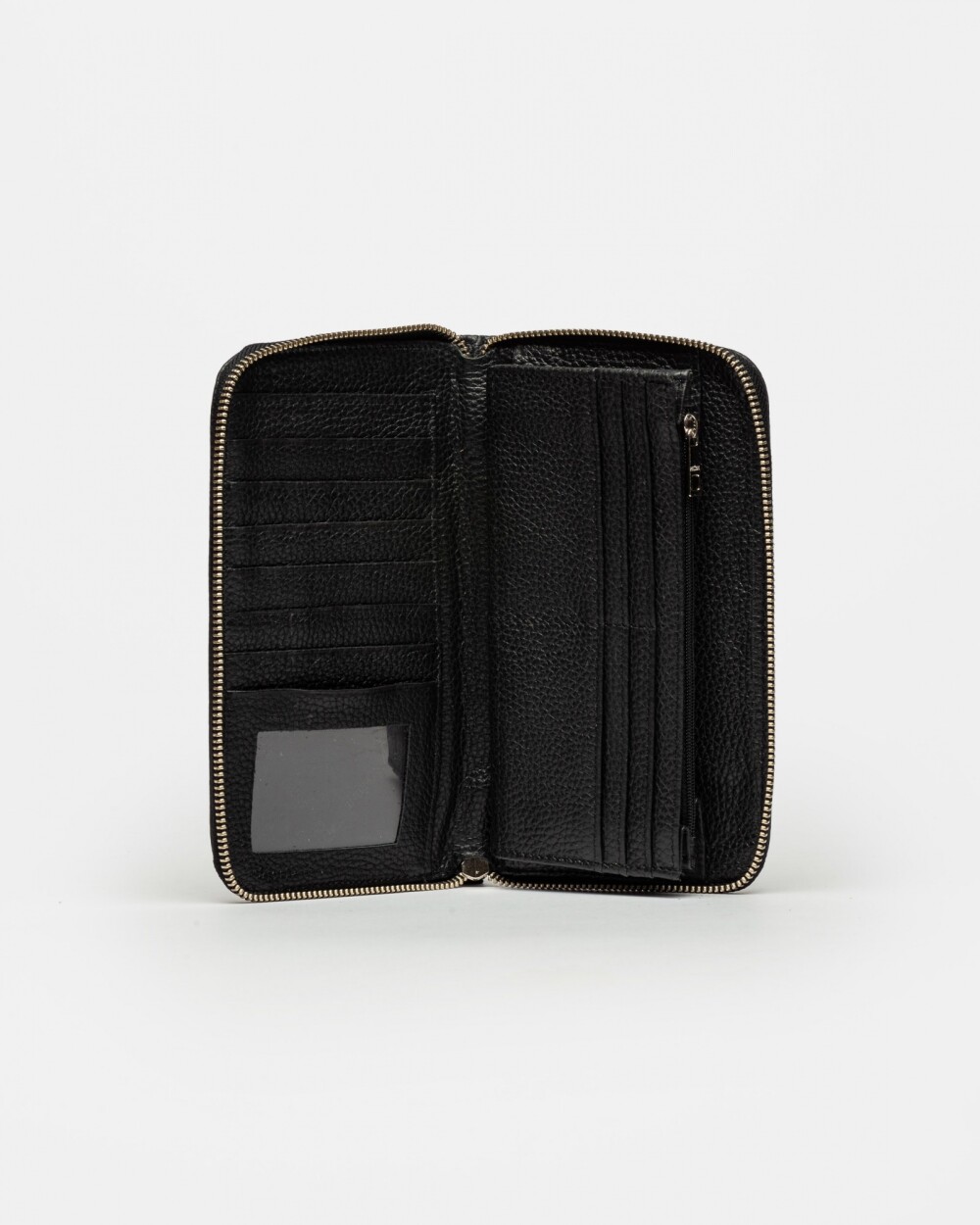 Billetera P&P En Cuero Graneado Negro