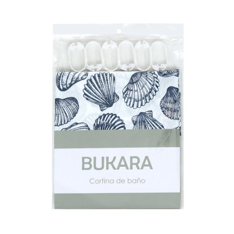 Cortina Baño Bukara con Argollas 180 x 180 cm 5401 OCEANO AZUL