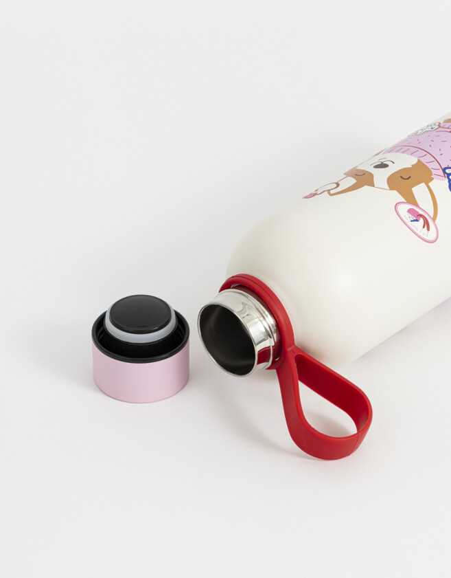 Accesorios Cocina Acero Botella Metálica Estampada - Blanco Crema