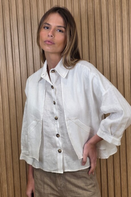 Sobrecamisa Greta Puro lino Blanco