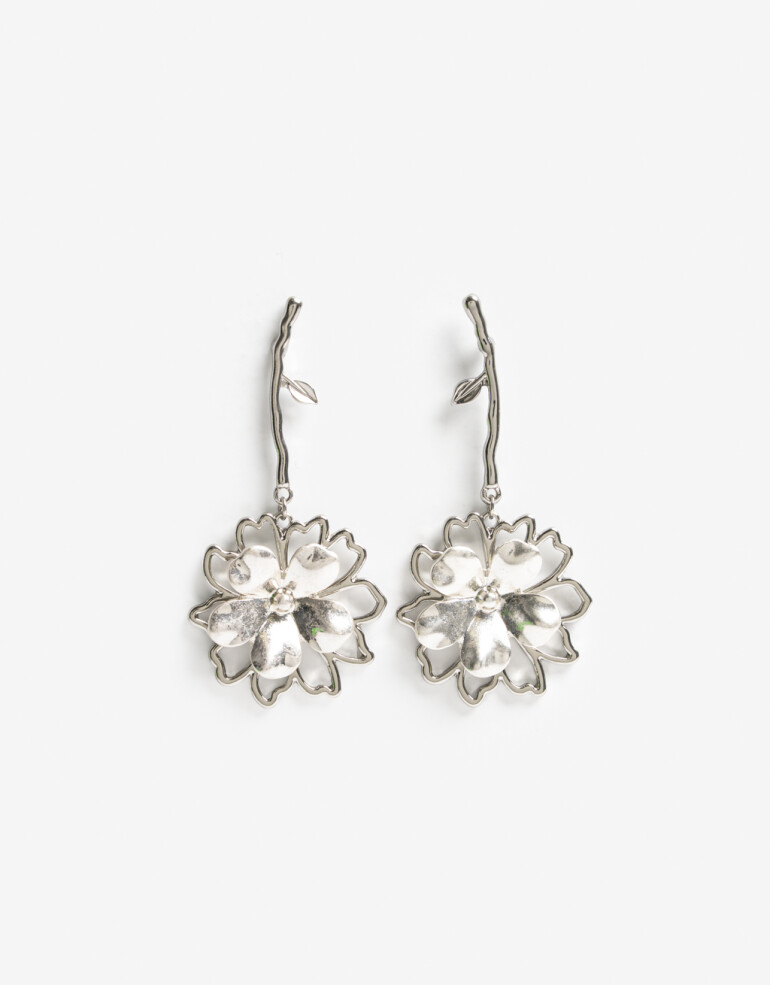 Aros Colgantes Largos Metal Aros Colgantes Largos - Plateado Rodio