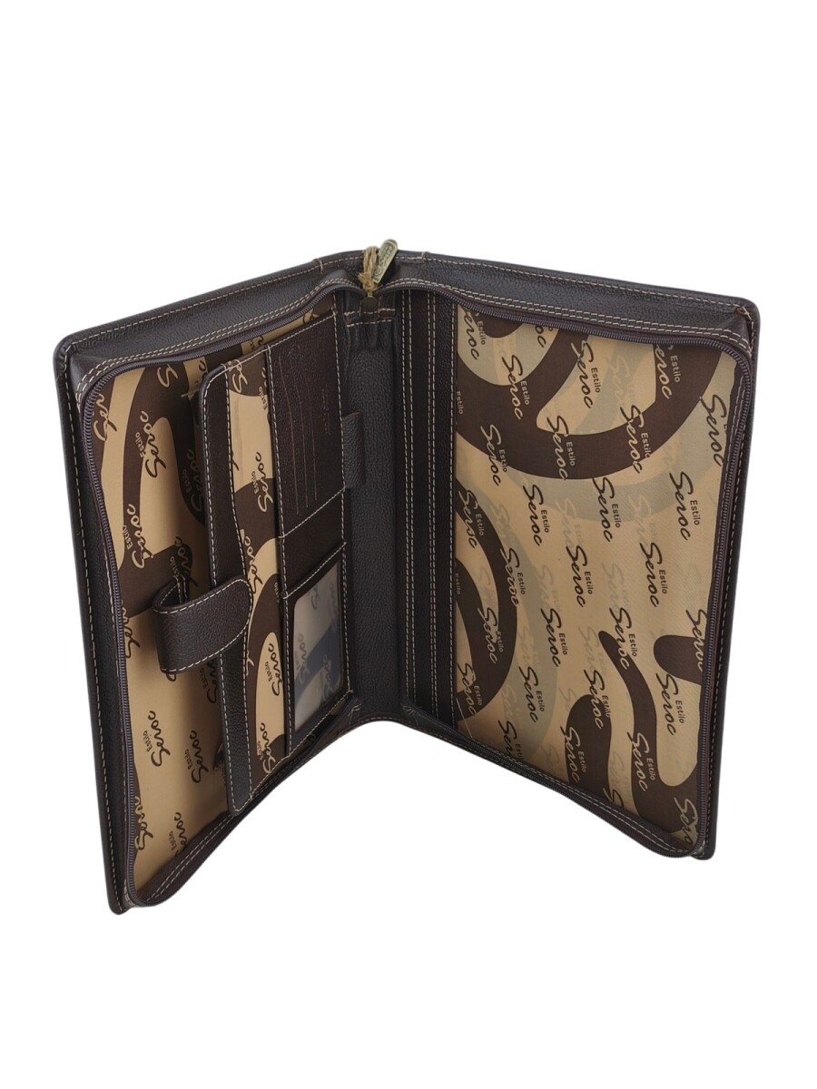 Dosier Mediano Profesional en cuero genuino - Chocolate 