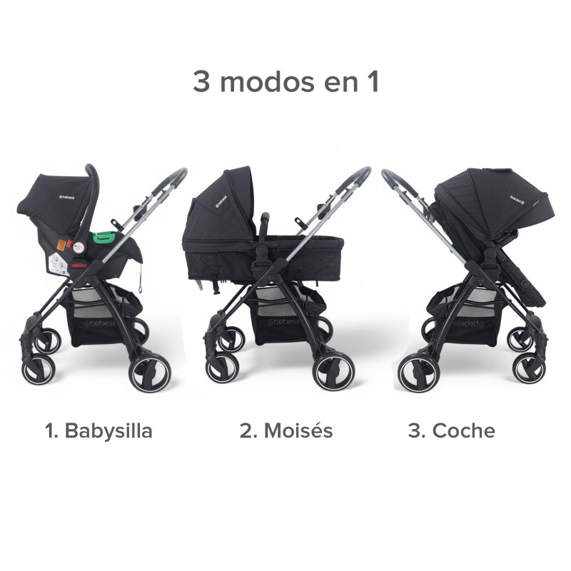 Coche Travel System I-Size Alfa Bebesit - Negro Coche Travel System I-Size Alfa Bebesit - Negro