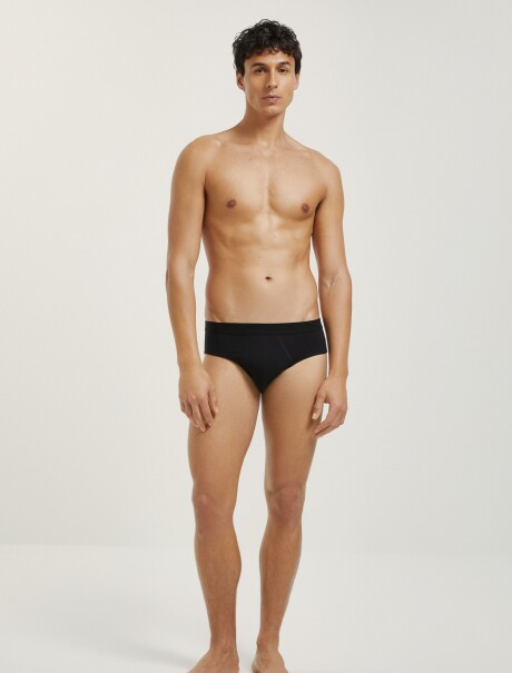 KIT DE 2 CALZONCILLOS SLIP CON ELASTANO NEGRO