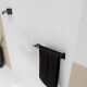 TOALLERO RECTO LARGO METAL ACERO INOXIDABLE NEGRO MATE NEGRO