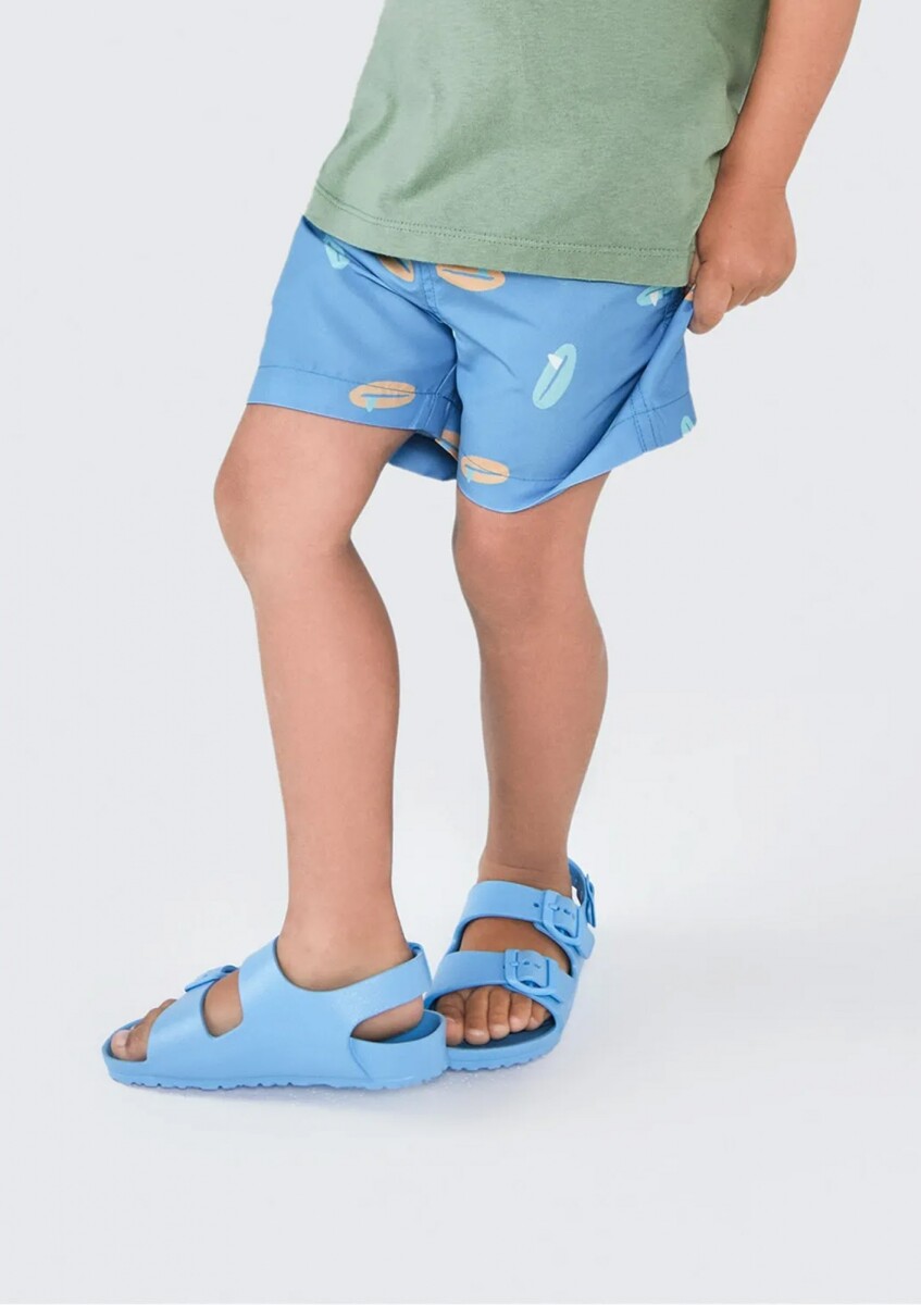 SHORT INFANTIL ESTAMPADO - CELESTE 