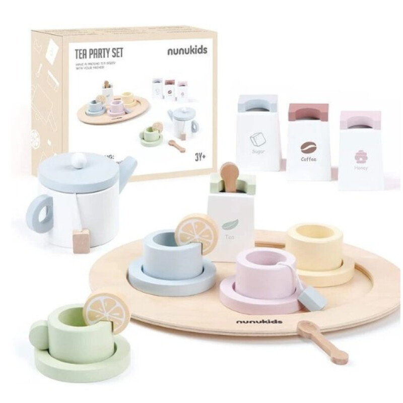 Set juego de té de madera Unica