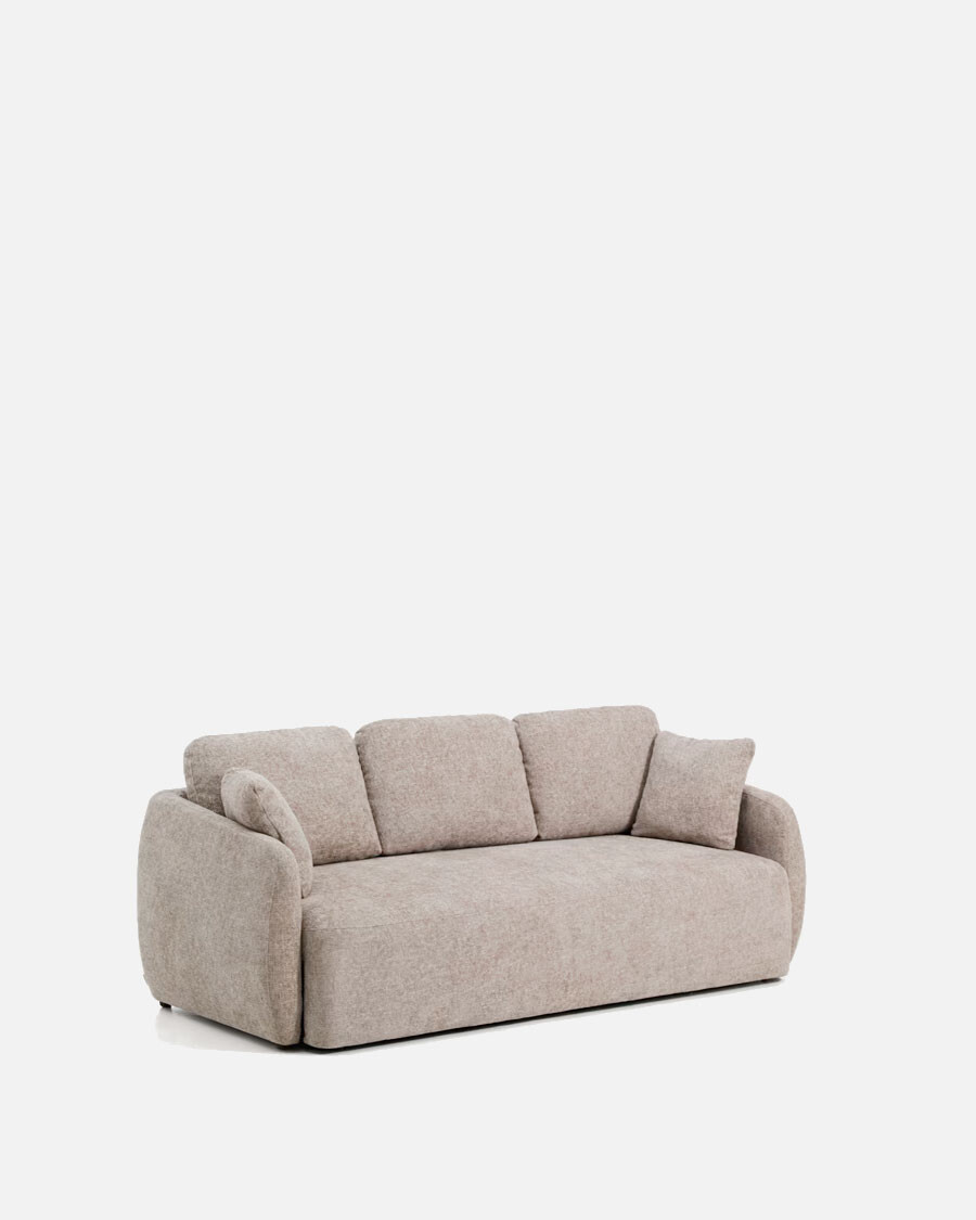 Sofá cama Laira 3 plazas de chenilla topo 218 cm FSC Mix Credit Sofá cama Laira 3 plazas de chenilla topo 218 cm FSC Mix Credit