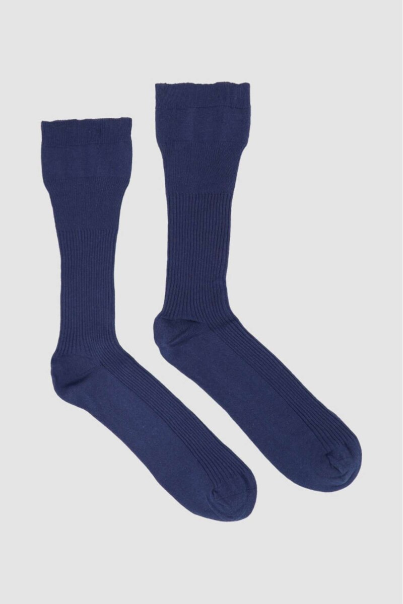 Medias compresion controlada algodon hombre - Azul 