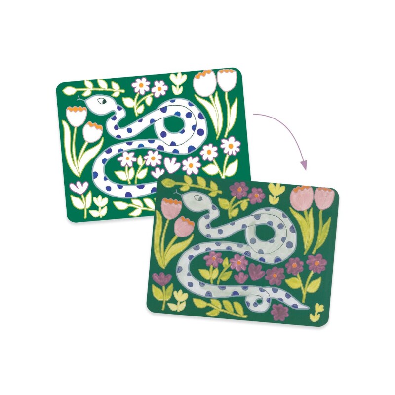 Set x4 Láminas con paleta de acuarelas Elefantes