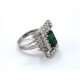 Anillo Oro 18K Blanco Brillantes Y Esmeraldas Anillo Oro 18K Blanco Brillantes Y Esmeraldas
