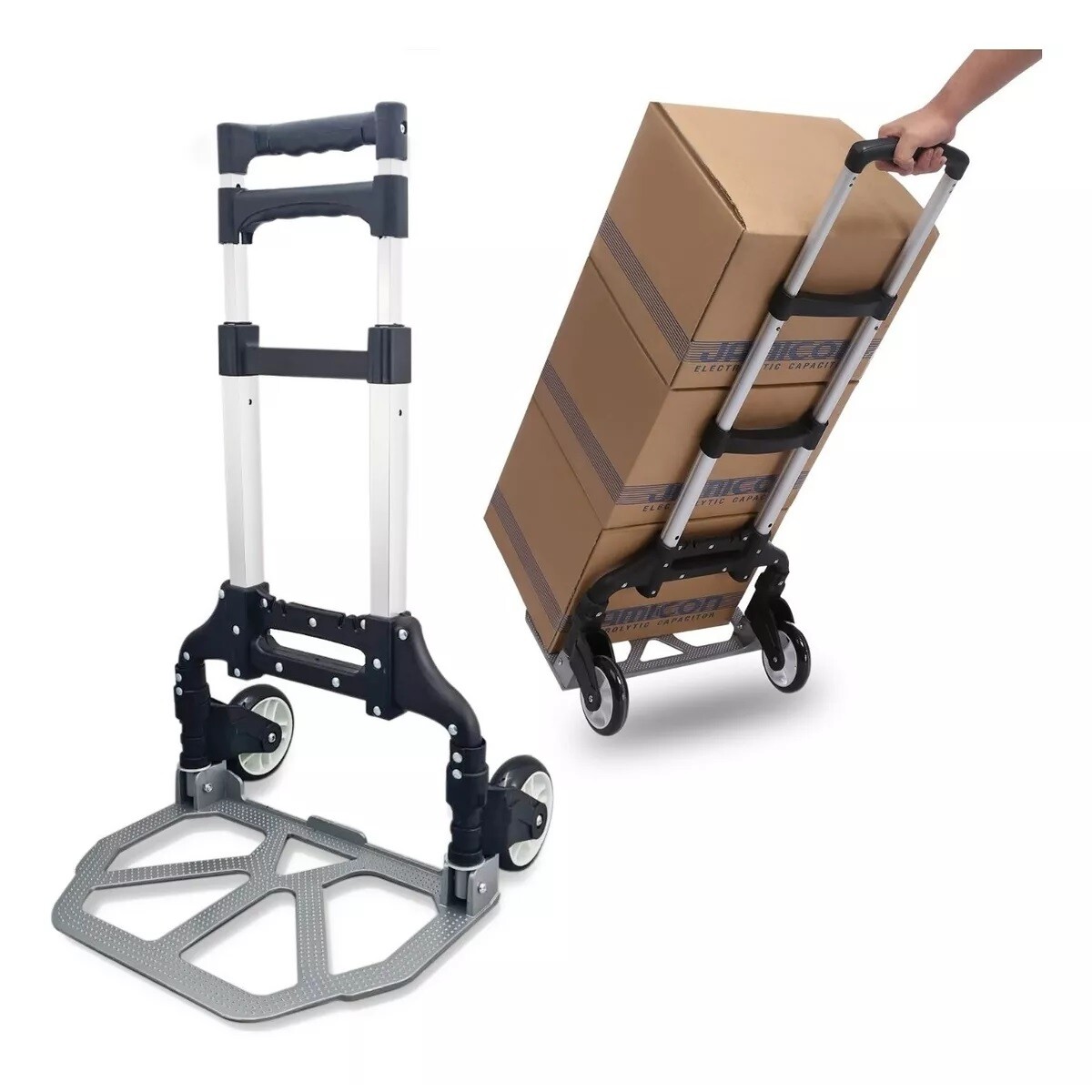 Carro De Mano Carrito Plegable De Carga Aluminio Hasta 75kg 