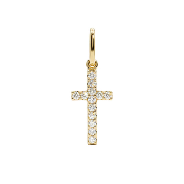 Cruz Fe de oro amarillo 18k con circonias Cruz Fe de oro amarillo 18k con circonias