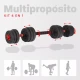 Set Mancuerna Bosco Ajustable + Barra 20 Kg Total Negro