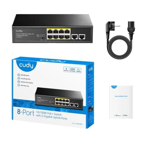 Switch Cudy 8 Puertos Poe + 2 Uplink Gigabit 001