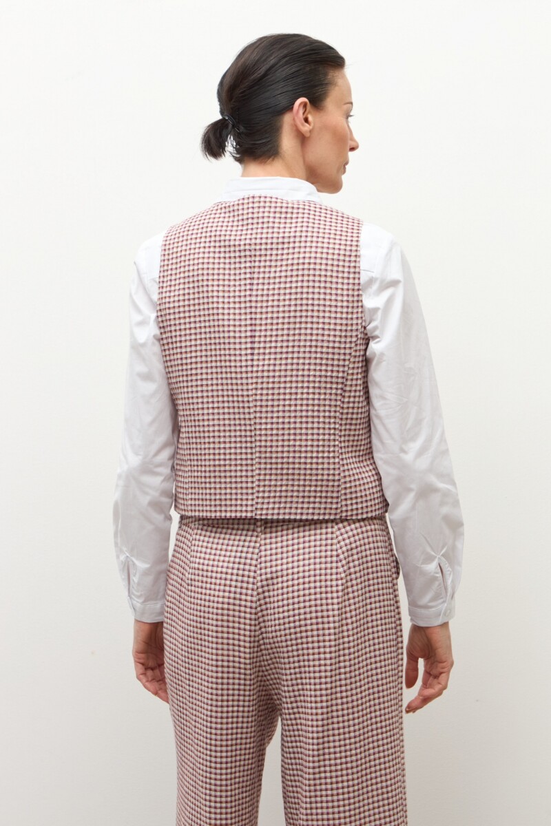 Chaleco a cuadros beige