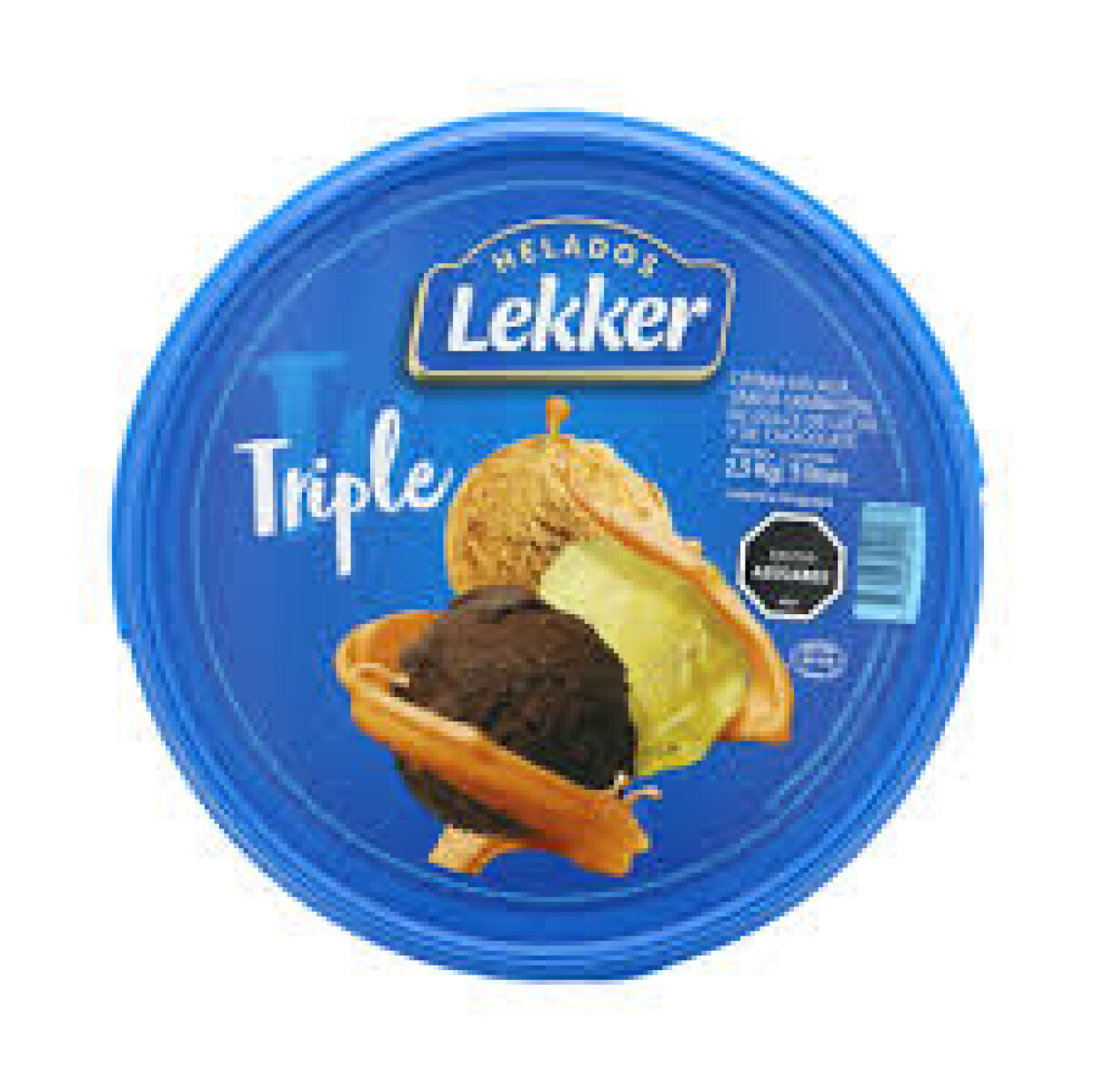 HELADO LEKKER 5L TRIPLE SAMBAYON DULCE LECHE CHOCOLATE 