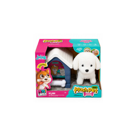 Perrito de peluche con casita y accesorios Blanco