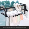 Tendedero de Ropa para Balcón y Ventana Resistente Plegable de Color Negro Tendedero de Ropa para Balcón y Ventana Resistente Plegable de Color Negro
