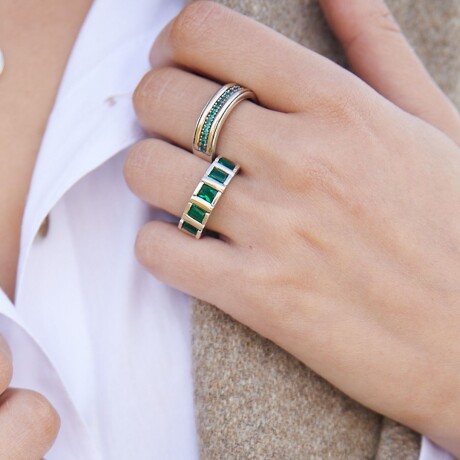 Anillo Verona White - Plata y oro Anillo Verona White - Plata y oro