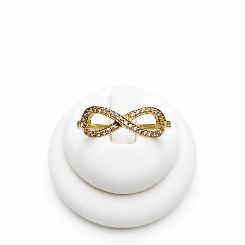 Anillo infinito Oro 10kt. con Zirconias Anillo infinito Oro 10kt. con Zirconias