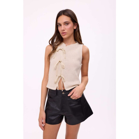 Short Wide Xl Couro Negro