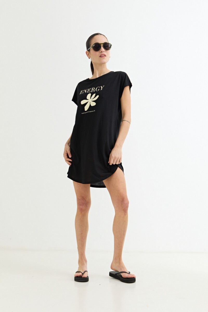 Vestido estampado - Negro 