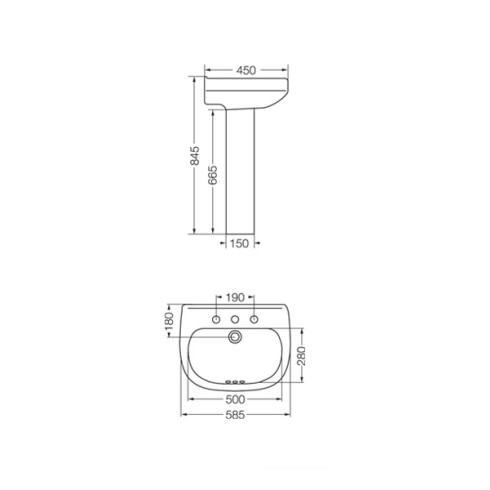 PEDESTAL COLUMNA ADRIATICA BLANCO SATINADO MATE BAÑO 000