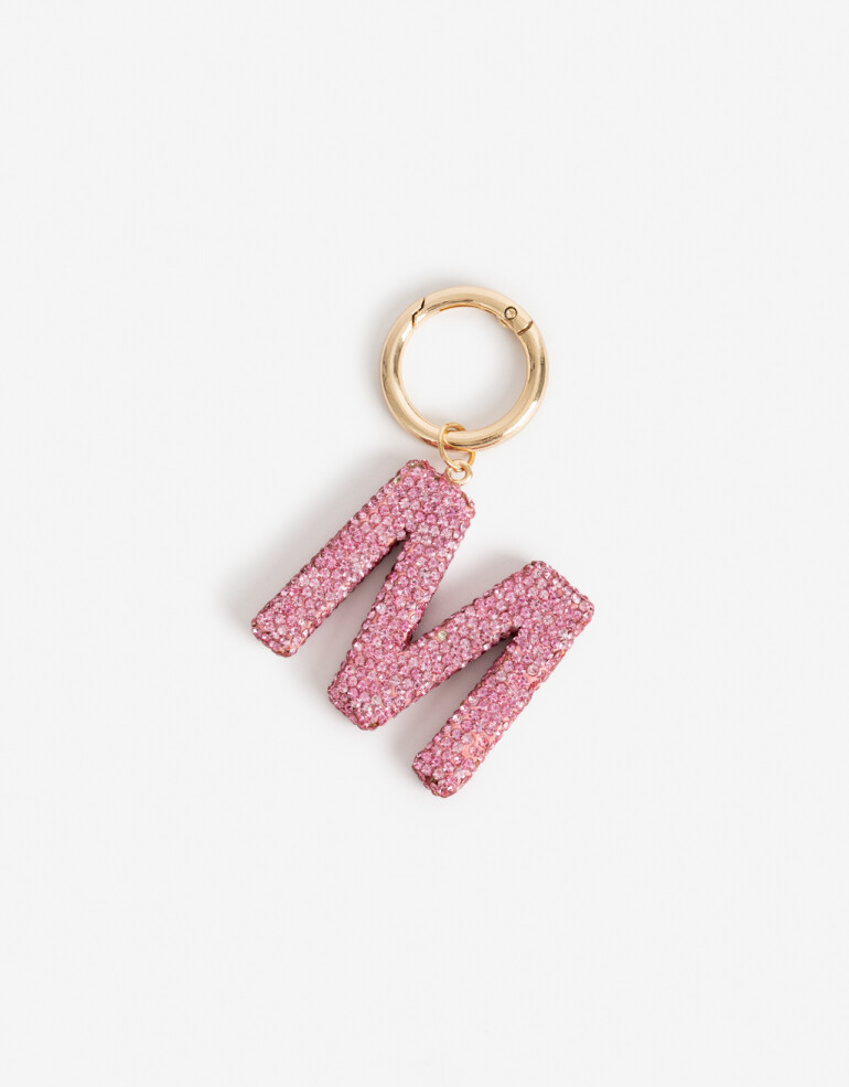 Llavero Strass Llavero Y Bag Charm Letra "m" Strass - Fucsia Medio