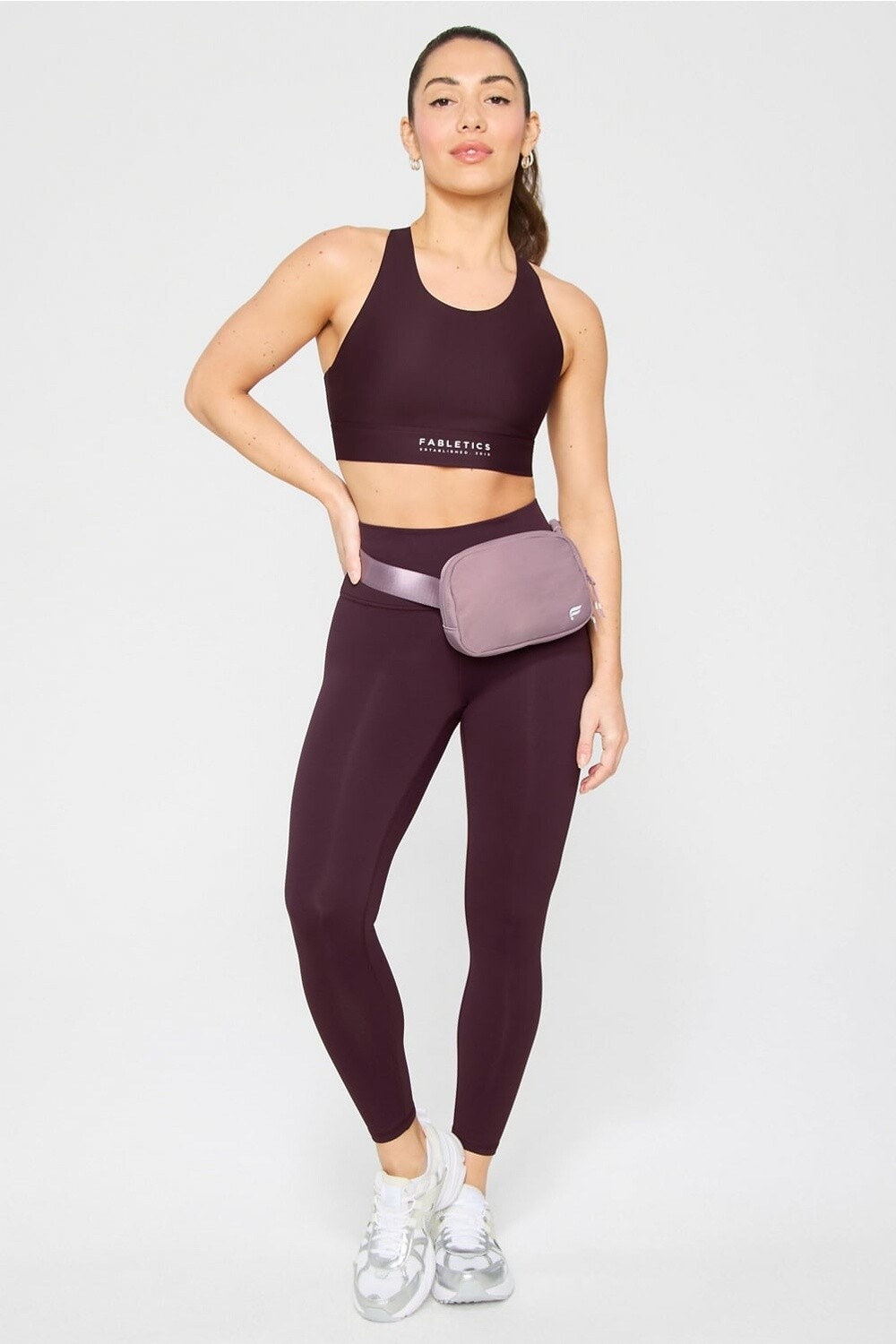 Top No-Bounce High Impact Sports Bra Mujer Oxblood/Classic White