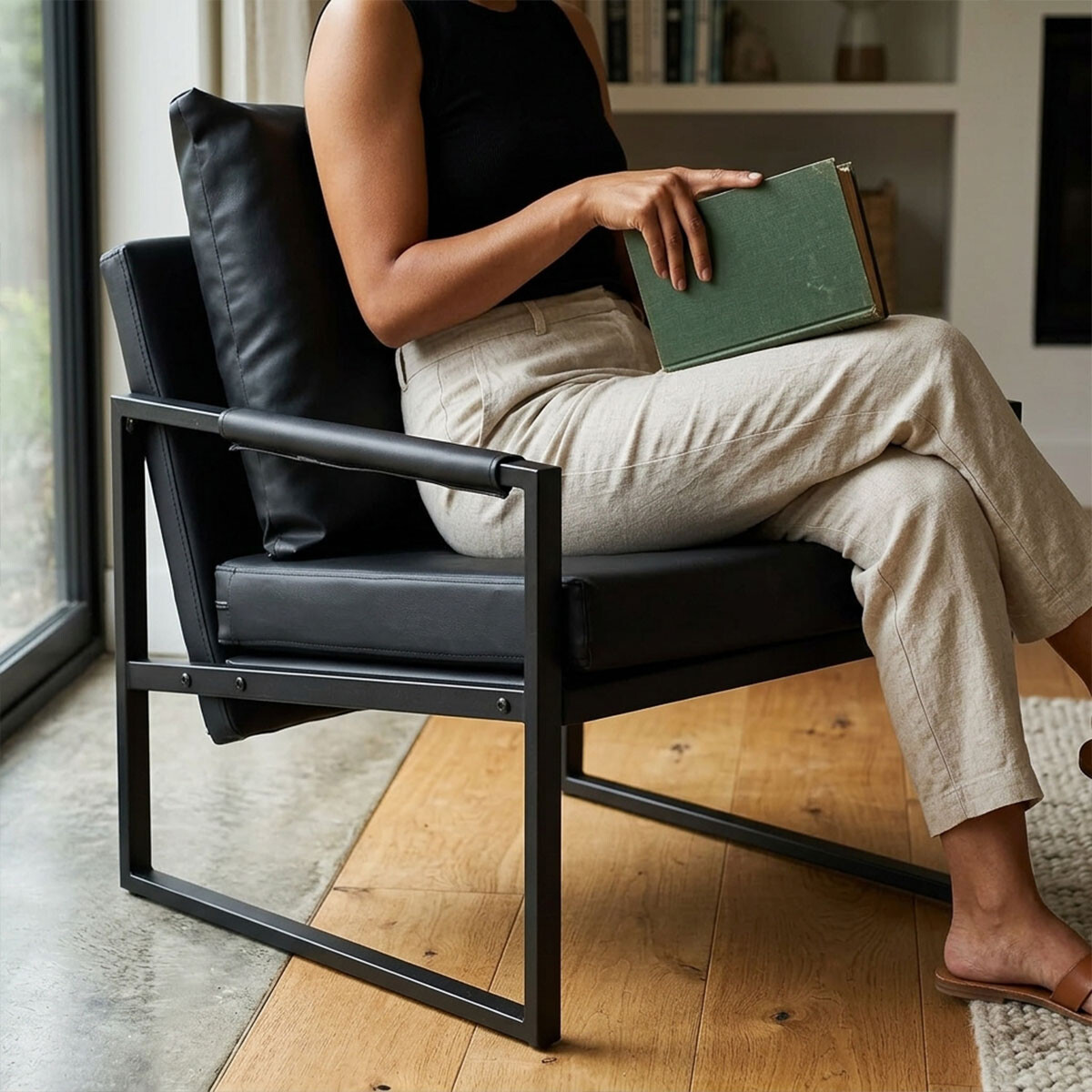 Sillón Milán ecocuero - Negro 