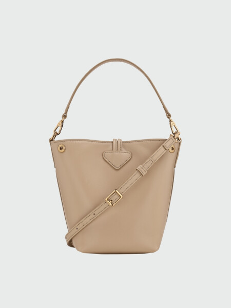 Longchamp - Bolso bandolera de cuero, Le Roseau Sleek Beige
