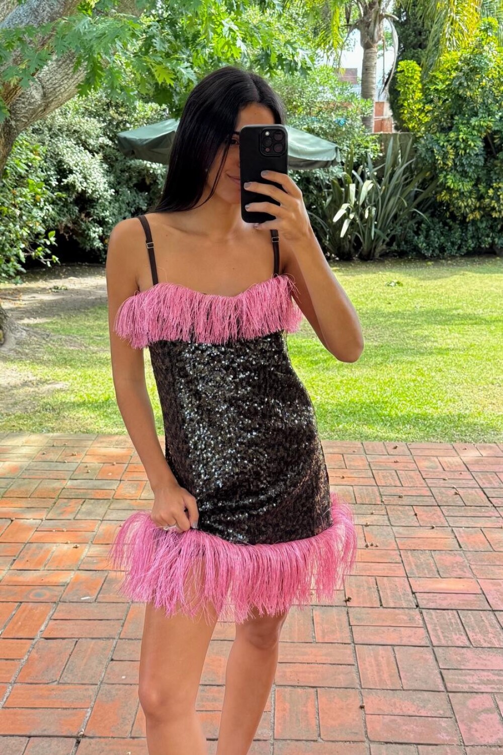 Tropical Gala Dress Chocolate / Rosado