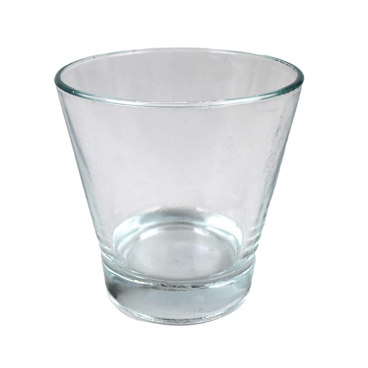 VASO VIDRIO BASE GRUESA LISO CORTO 9.5X9.5CM 