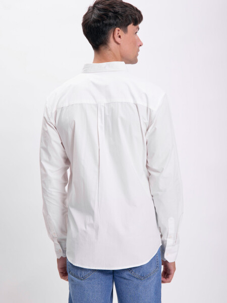Camisa manga larga cuadros Blanco
