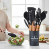 Set De Menage, 11 Utensillos De Cocina Con Soporte GRIS