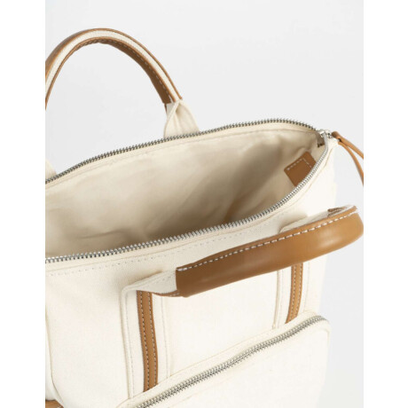 Mochila Canvas Bicolor Blanco Crudo